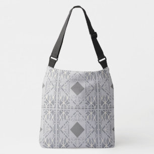 Silver Grey Diamond Crossbody Bag