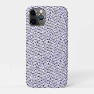 Silver Grey Faux Diamond Knit Pattern iPhone 11 Pro Case
