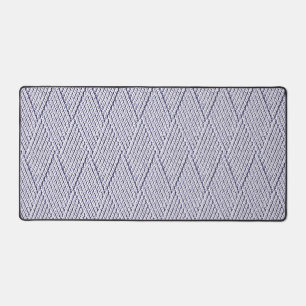 Silver Grey Faux Diamond Knit Pattern Desk Mat