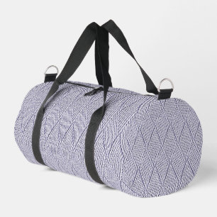 Silver Grey Faux Diamond Knit Pattern Duffle Bag