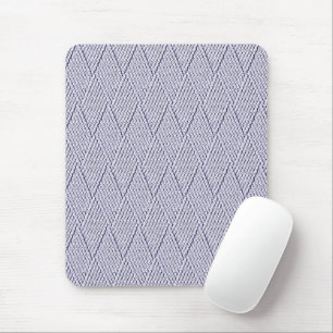 Silver Grey Faux Diamond Knit Pattern Mouse Pad