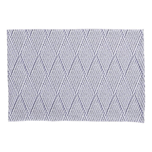 Silver Grey Faux Diamond Knit Pattern Pillowcase (Front-Left)