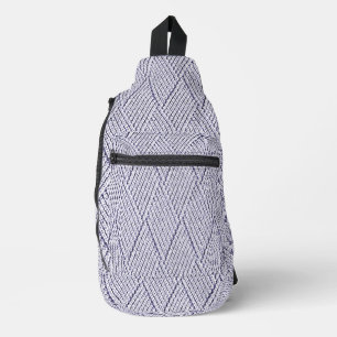 Silver Grey Faux Diamond Knit Pattern Sling Bag