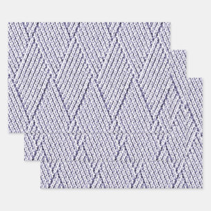 Silver Grey Faux Diamond Knit Pattern Wrapping Paper Sheet