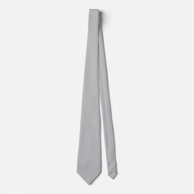 Silver Grey Festive Christmas Solid Colour  Tie (Front)