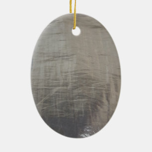 Silver Grey Foiled Fabric Look Ceramic Tree Decoration