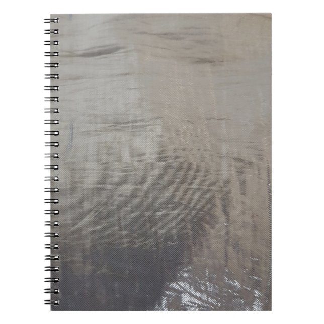 Silver Grey Foiled Fabric Look Notebook (Front)