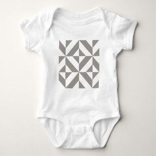 Silver Grey Geometric Art Deco Baby Bodysuit