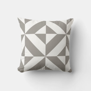 Silver Grey Geometric Art Deco Cushion