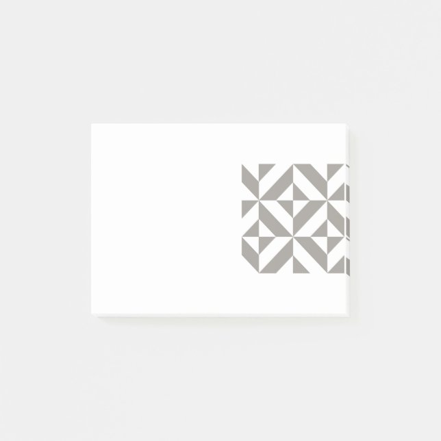 Silver Grey Geometric Art Deco Post-it Notes (Front)