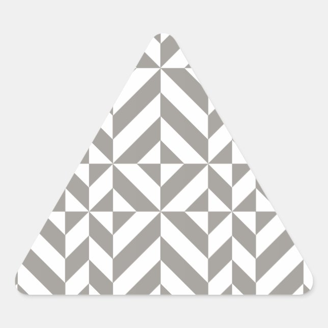 Silver Grey Geometric Art Deco Triangle Sticker (Front)