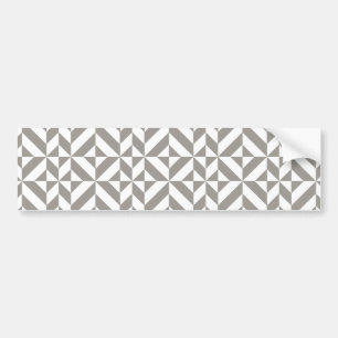 Silver Grey Geometric Deco Cube Pattern Bumper Sticker