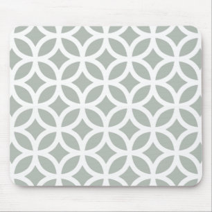 Silver Grey Geometric Mouse Pad