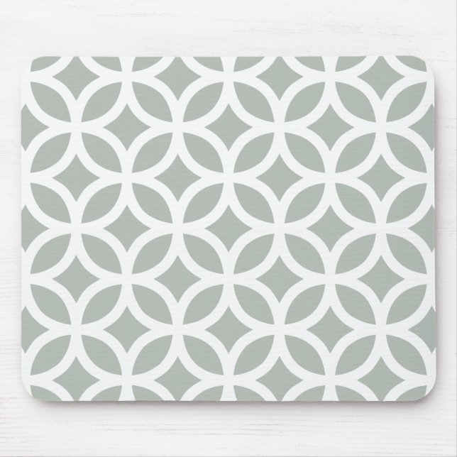 Silver Grey Geometric Mouse Pad (Front)