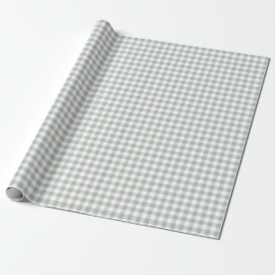 Silver Grey Gingham Wrapping Paper