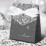 Silver Grey Girly Glitter Sparkle Monogram Name Favour Box<br><div class="desc">Silver and Grey (Grey) Sparkle Glitter Monogram Name and Initial Paper Party Gift Boxes This makes the perfect sweet 16 birthday,  wedding,  bridal shower,  anniversary,  baby shower or bachelorette party gift for someone that loves glam luxury and chic styles.</div>