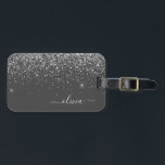 Silver Grey Girly Glitter Sparkle Monogram Name Luggage Tag<br><div class="desc">Silver and Grey (Grey) Sparkle Glitter Monogram Name and Initial Luggage Bag Tag. The Luggage Tag makes the perfect sweet 16 birthday,  wedding,  bridal shower,  baby shower or bachelorette party gift for someone decorating her room in style.</div>