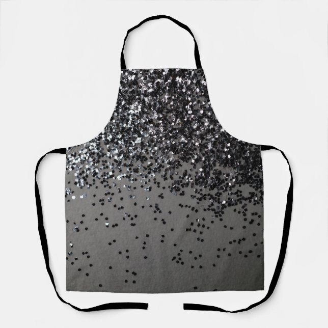 Silver Grey Glitter #4 (Faux Glitter) #shiny #art Apron (Front)