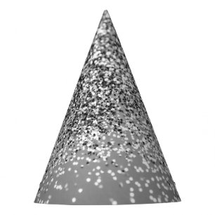 Silver Grey Glitter #5 (Faux Glitter) #shiny #art  Party Hat