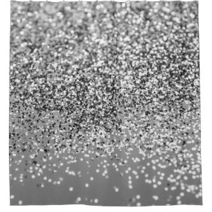 Silver Grey Glitter #5 (Faux Glitter) #shiny #art  Shower Curtain