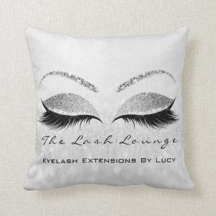 Silver Grey Glitter Eyes Makeup Lash Beauty Glam Cushion