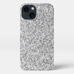 Silver grey glitter faux sparkles iPhone 13 case