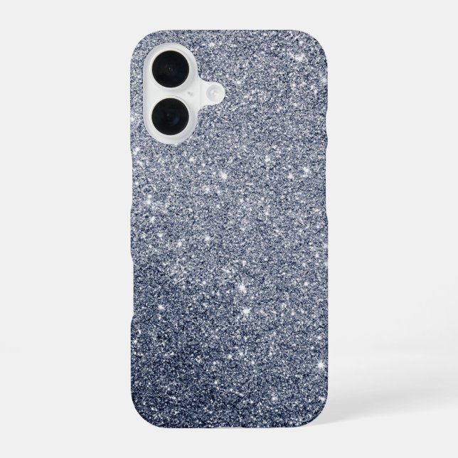 Silver Grey Glitter Style iPhone 16 Case (Back)
