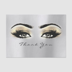 Silver Grey Gold Blush Mermaid Thank You Eyes Tissue Paper