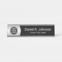 Silver grey gradient custom logo modern black