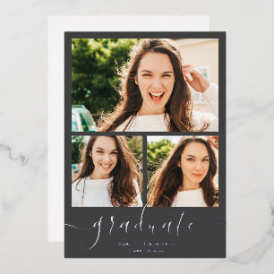 Silver grey graduate script 3 photos graduation