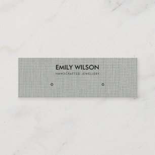 SILVER GREY GRASS FABRIC STUD EARRING DISPLAY LOGO MINI BUSINESS CARD