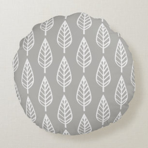 silver grey / grey and white round cushion