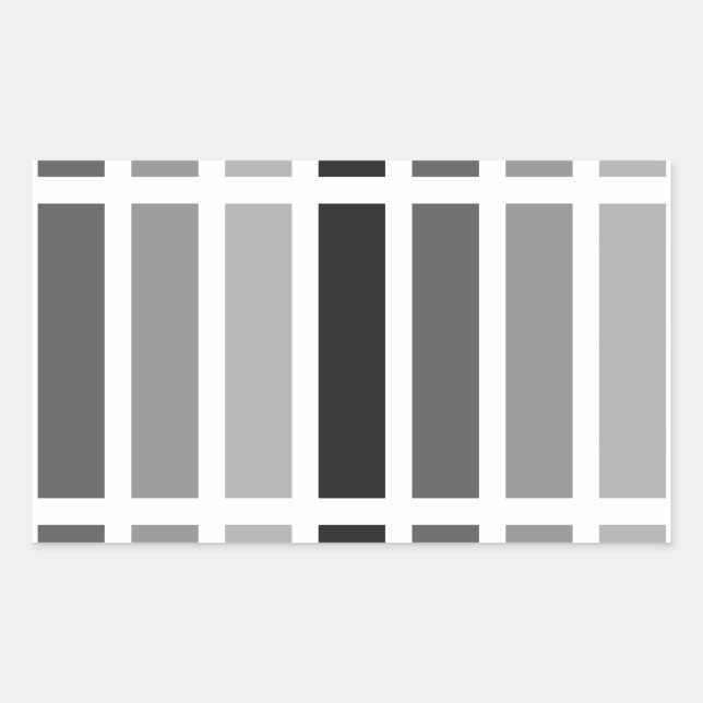 Silver Grey Hues Rectangular Sticker (Front)