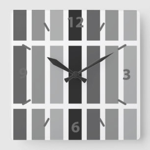 Silver Grey Hues Square Wall Clock