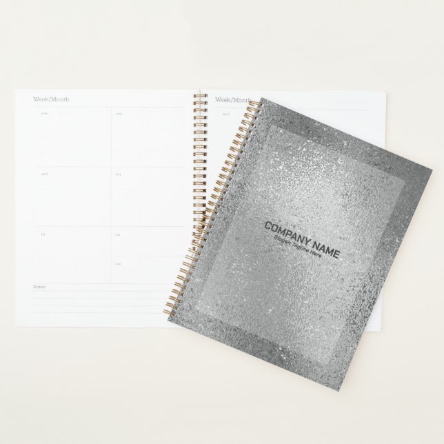 Silver grey iridescent shimmering glass texture planner (Display)