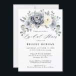 Silver Grey Ivory Floral Winter Boho Bridal Shower Invitation<br><div class="desc">Elegant floral winter bridal shower invitation features elegant grey ,  ivory and silver watercolor flower bouquet frosty-hued greenery. Please contact me for any help in customisation or if you need any other product with this design.</div>