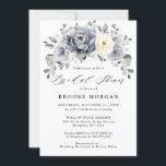 Silver Grey Ivory Floral Winter Boho Bridal Shower Invitation<br><div class="desc">Elegant floral winter bridal shower invitation features elegant grey ,  ivory and silver watercolor flower bouquet frosty-hued greenery. Please contact me for any help in customisation or if you need any other product with this design.</div>