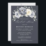 Silver Grey Ivory Floral Winter Boho Bridal Shower Invitation<br><div class="desc">Elegant floral winter bridal shower invitation features elegant grey ,  ivory and silver watercolor flower bouquet frosty-hued greenery. Please contact me for any help in customisation or if you need any other product with this design.</div>