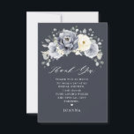 Silver Grey Ivory Floral Winter Boho Bridal Shower Thank You Card<br><div class="desc">Elegant floral winter bridal shower thank you card features elegant grey ,  ivory and silver watercolor flower bouquet frosty-hued greenery. Please contact me for any help in customisation or if you need any other product with this design.</div>