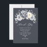 Silver Grey Ivory Floral Winter Boho Bridal Shower Thank You Card<br><div class="desc">Elegant floral winter bridal shower thank you card features elegant grey ,  ivory and silver watercolor flower bouquet frosty-hued greenery. Please contact me for any help in customisation or if you need any other product with this design.</div>