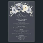 Silver Grey Ivory Floral Winter Boho Wedding Menu<br><div class="desc">Elegant floral winter wedding menu features elegant grey ,  ivory and silver watercolor flower bouquet frosty-hued greenery. Please contact me for any help in customisation or if you need any other product with this design.</div>