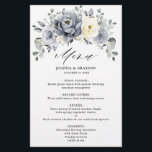 Silver Grey Ivory Floral Winter Boho Wedding Menu<br><div class="desc">Elegant floral winter wedding menu features elegant grey ,  ivory and silver watercolor flower bouquet frosty-hued greenery. Please contact me for any help in customisation or if you need any other product with this design.</div>