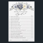 Silver Grey Ivory Floral Winter Bridal Shower Game<br><div class="desc">Elegant floral winter bridal shower game features elegant grey ,  ivory and silver watercolor flower bouquet frosty-hued greenery. Please contact me for any help in customisation or if you need any other product with this design.</div>