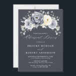 Silver Grey Ivory Floral Winter  Rehearsal Dinner  Invitation<br><div class="desc">Elegant floral winter rehearsal dinner invitation features elegant grey ,  ivory and silver watercolor flower bouquet frosty-hued greenery. Please contact me for any help in customisation or if you need any other product with this design.</div>