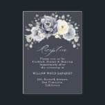 Silver Grey Ivory Floral Winter Rustic Wedding Enc Enclosure Card<br><div class="desc">Elegant floral winter wedding reception card features elegant grey ,  ivory and silver watercolor flower bouquet frosty-hued greenery. Please contact me for any help in customisation or if you need any other product with this design.</div>
