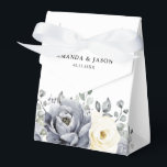 Silver Grey Ivory Floral Winter Rustic Wedding Favour Box<br><div class="desc">Elegant floral winter wedding favour box features elegant grey ,  ivory and silver watercolor flower bouquet frosty-hued greenery. Please contact me for any help in customisation or if you need any other product with this design.</div>