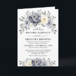 Silver Grey Ivory Floral Winter Rustic Wedding  Invitation<br><div class="desc">Elegant floral winter wedding invitation features elegant grey ,  ivory and silver watercolor flower bouquet frosty-hued greenery. Please contact me for any help in customisation or if you need any other product with this design.</div>