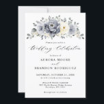 Silver Grey Ivory Floral Winter Rustic Wedding Invitation<br><div class="desc">Elegant floral winter wedding invitation features elegant grey ,  ivory and silver watercolor flower bouquet frosty-hued greenery. Please contact me for any help in customisation or if you need any other product with this design.</div>