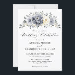 Silver Grey Ivory Floral Winter Rustic Wedding Invitation<br><div class="desc">Elegant floral winter wedding invitation features elegant grey ,  ivory and silver watercolor flower bouquet frosty-hued greenery. Please contact me for any help in customisation or if you need any other product with this design.</div>