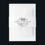 Silver Grey Ivory Floral Winter Rustic Wedding Invitation Belly Band<br><div class="desc">Elegant floral winter wedding invitation belly band elegant grey ,  ivory and silver watercolor flower bouquet frosty-hued greenery. Please contact me for any help in customisation or if you need any other product with this design.</div>